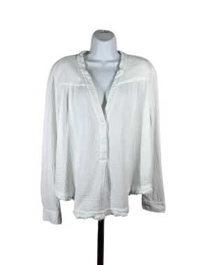 FREE PEOPLE GAUZY CRINKLE COTTON BLOUSE